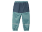 Pantalons imperméables pour enfants en bleu et turquoise.