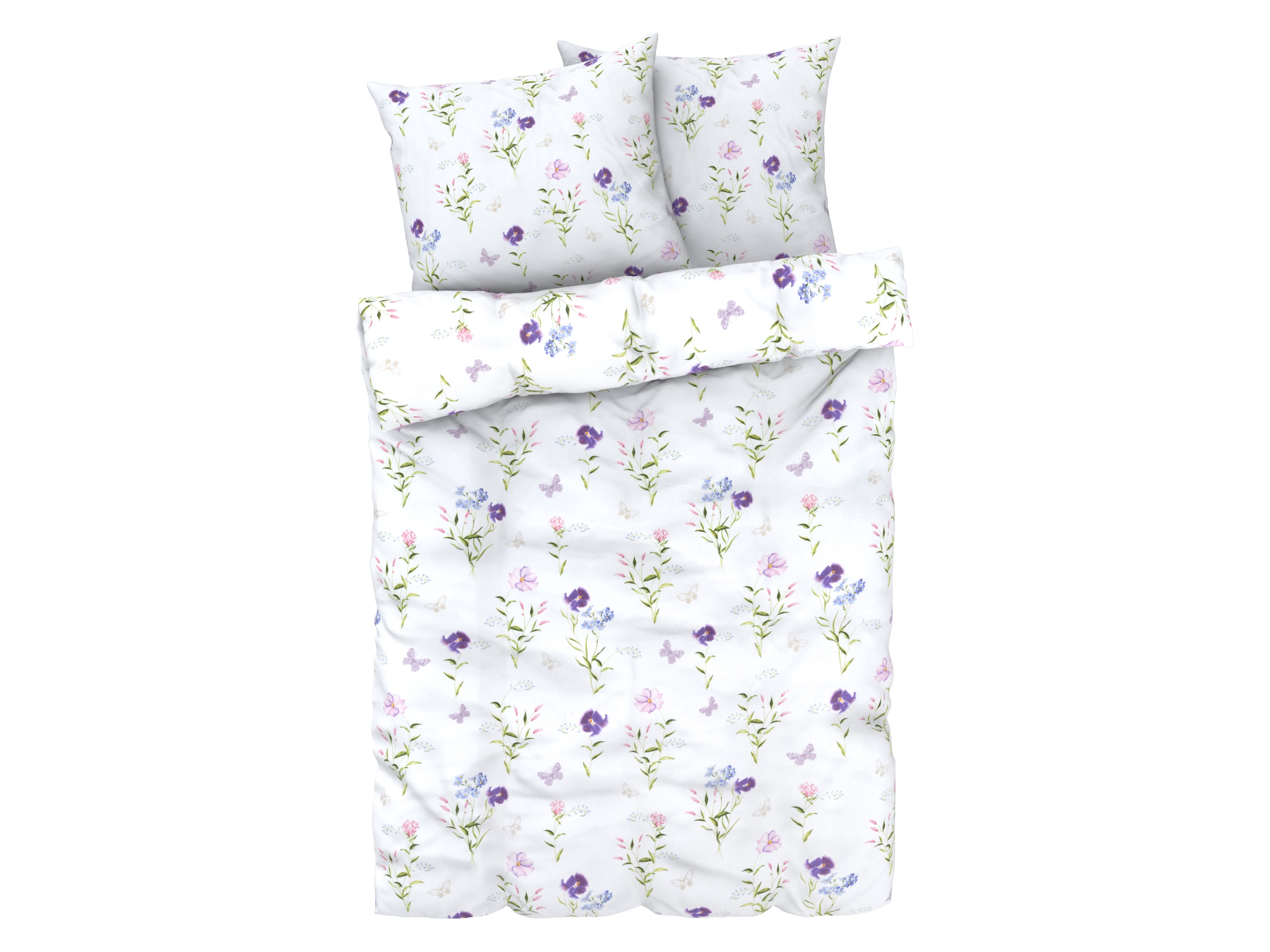 LIVARNO home Parure de lit en satin microfibre, 240 x 220 cm (fleurs)