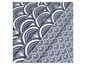 Tissu avec des motifs géométriques bleus et blancs.