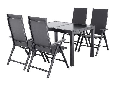 LIVARNO home Table de jardin + Lot de 4 fauteuils Houston