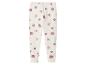 Legging côtelé blanc à imprimé floral rose et marron