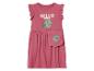 Robe rose pour fille avec motif feuilles tropicales et inscription « Hello Summer ».
