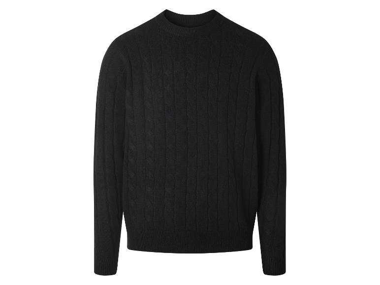 Pull noir en maille torsadée