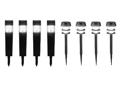 LIVARNO® Lot de 4 balises solaires à LED