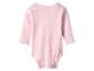 Body bébé rose clair à manches longues, vue de dos.