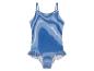 Maillot de bain une-pièce bleu à rayures pour enfant.
