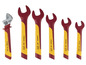 Un ensemble d'outils Parkside, comprenant une clé à molette et quatre clés à fourche.