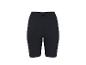 Short de cyclisme noir côtelé taille haute avec logo sur la ceinture.