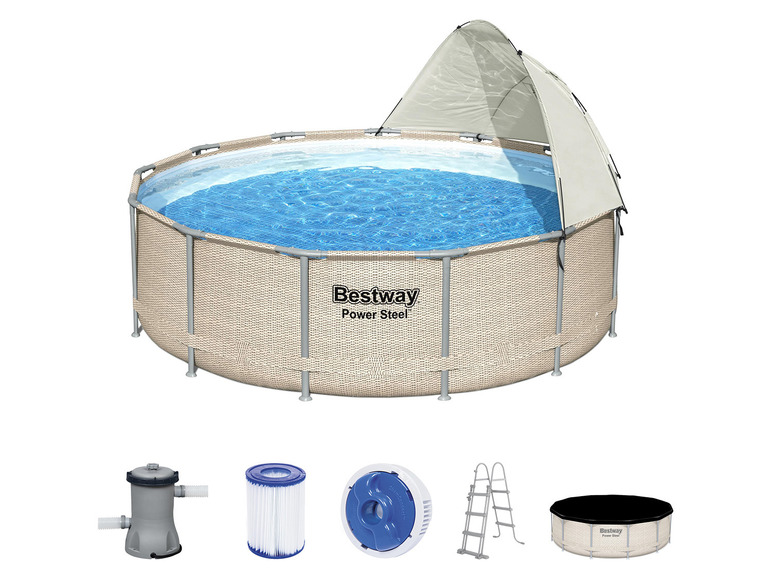 Aller en mode plein écran : Bestway Power Steel Piscine avec pompe à filtre 396 x 107 cm - Image 2