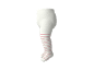 Collants blancs pour bébé à rayures roses, vue latérale.