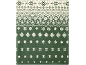 Plaid polaire à motif de Noël flocons de neige vert et blanc.