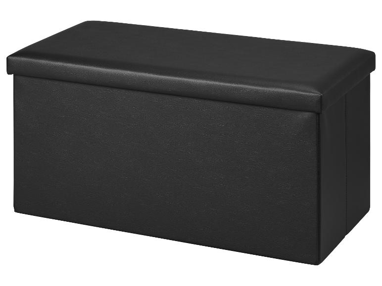 Banc de rangement noir avec couvercle rembourré