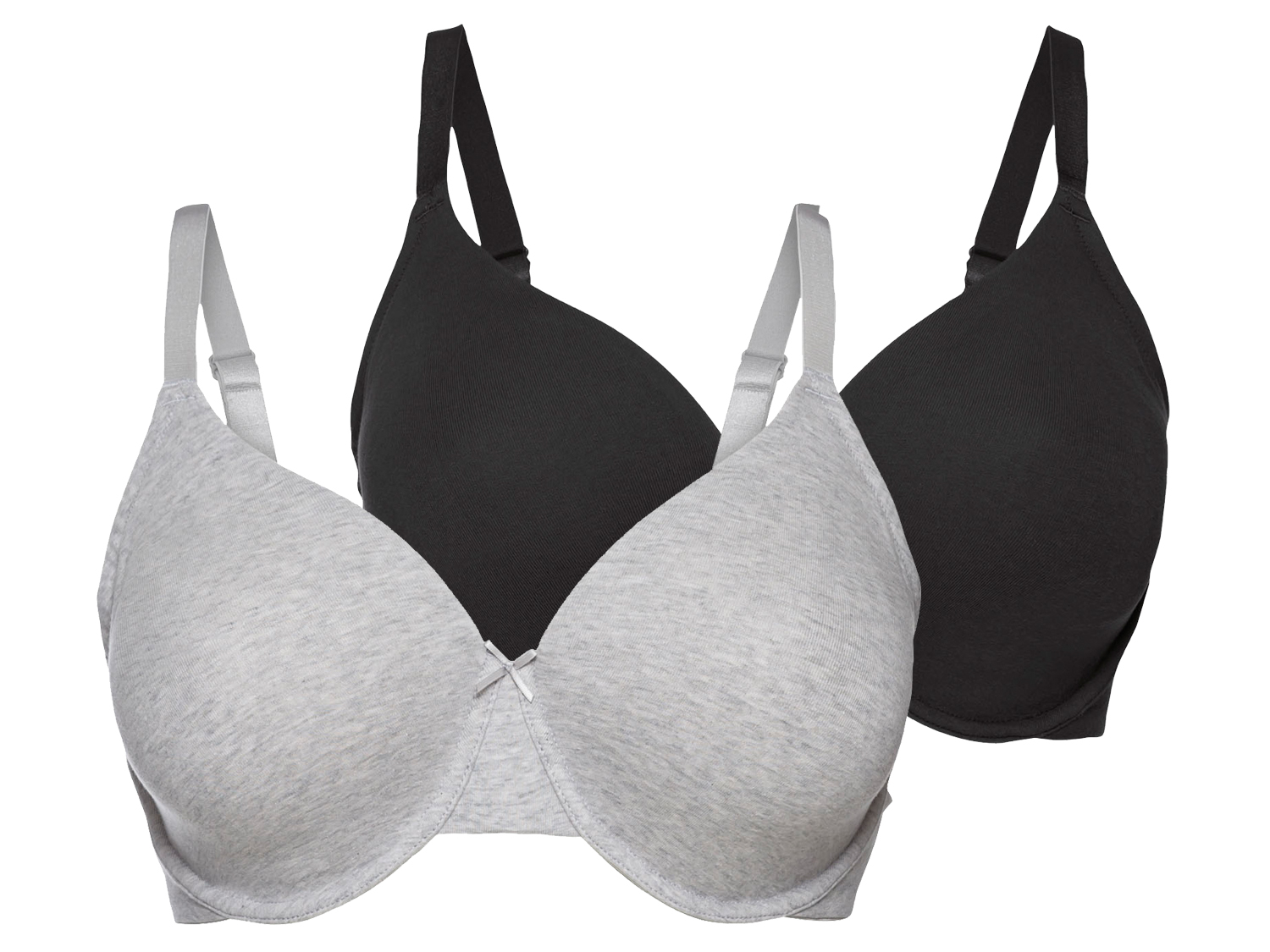 esmara® Lot de 2 soutiens-gorge femme  (noir/gris)