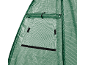Ouverture de ventilation verte zippée avec fermeture d'une serre portable.