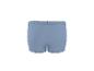 Caleçon boxer bleu avec ceinture élastique blanche, vue arrière.