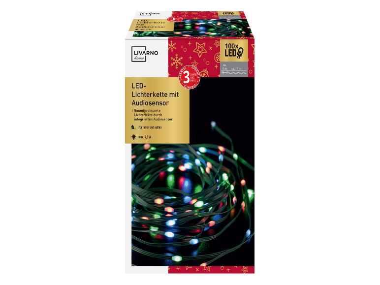Guirlande lumineuse LED Livarno Home avec capteur audio, 100 LED, 5 m