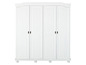Une armoire blanche à quatre portes.