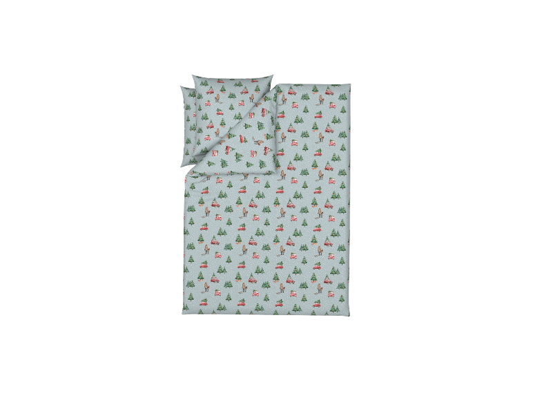 Parure de lit en flanelle fine microfibre LIVARNO home avec motif de Noël.