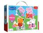 Puzzle Trefl Peppa Pig : personnages de Peppa Pig en pièces de puzzle.
