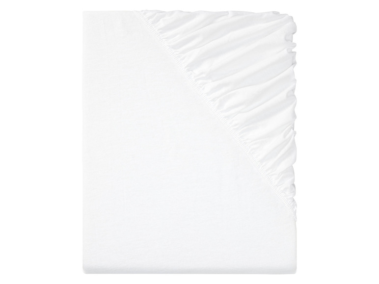 Un drap housse blanc extensible.