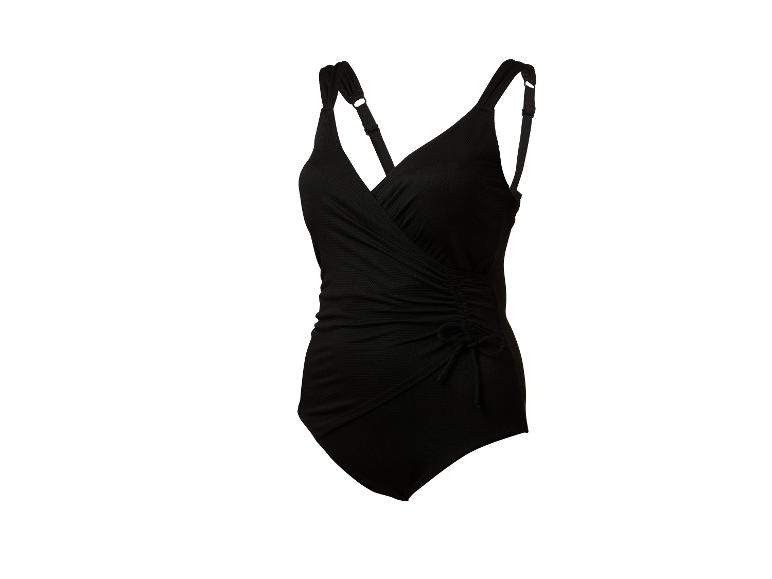 Maillot de bain une pièce noir avec bretelles réglables et détails froncés