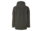 Veste imperméable vert foncé à capuche.