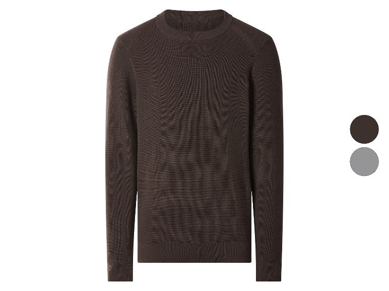 Pull homme marron à manches longues, avec des options de couleur marron et gris.
