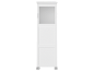 Meuble blanc avec un tiroir et une étagère ouverte