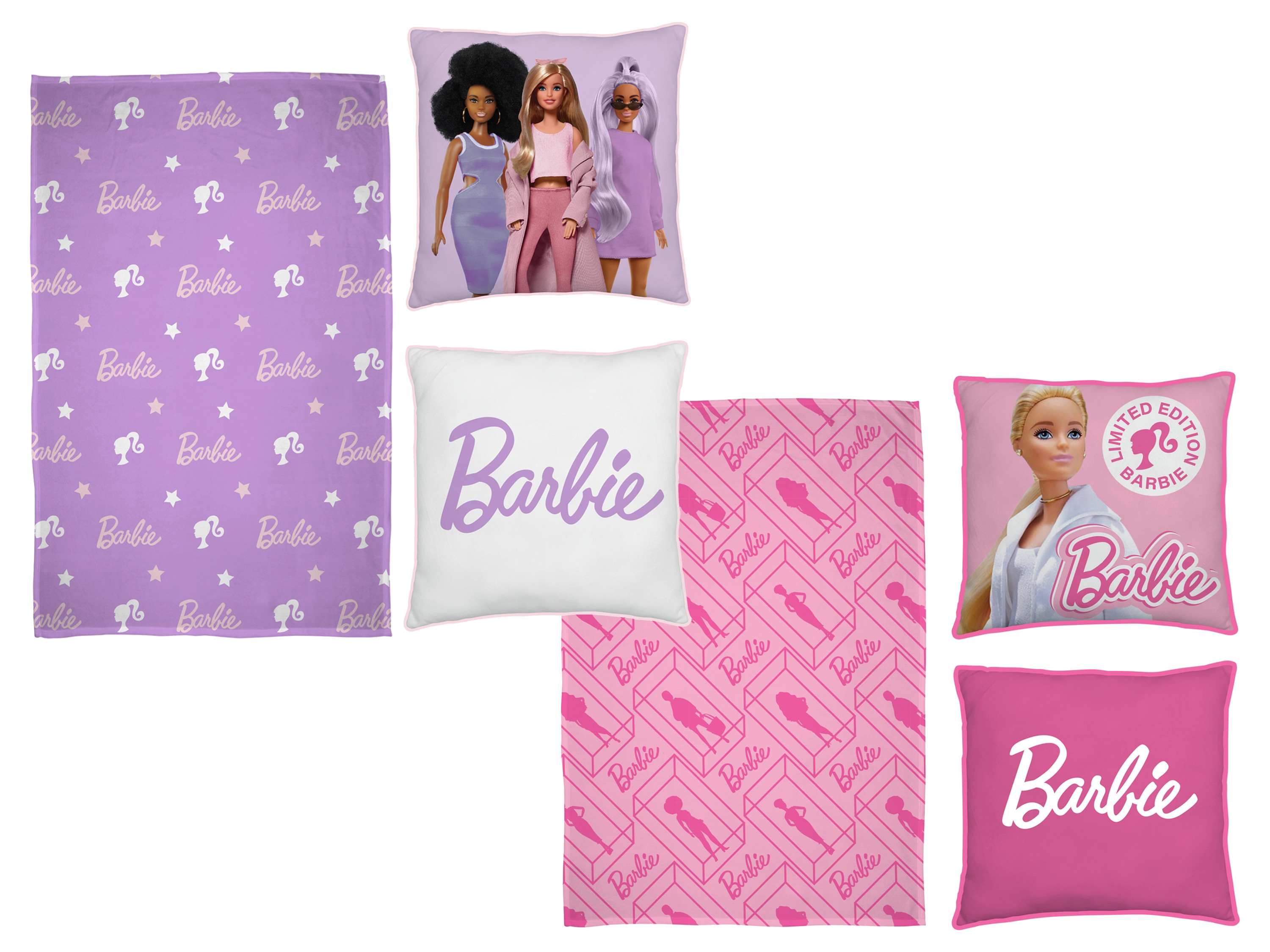 Barbie Plaid et coussin en laine polaire
