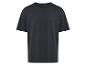 T-shirt noir uni à manches courtes.