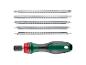 Manche de tournevis avec plusieurs embouts interchangeables, y compris plats, cruciformes et Torx.