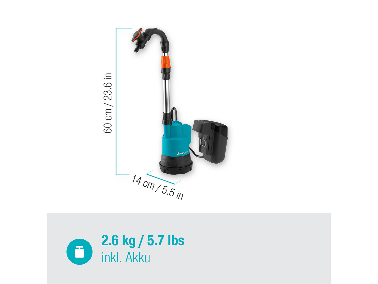 Pompe Pour Récupérateur D'eau De Pluie Gardena 4000/2 - Débit 4000 L/h, Hauteur 20 M - Protection Marche à Sec - Pour Arrosage Jardin - 14