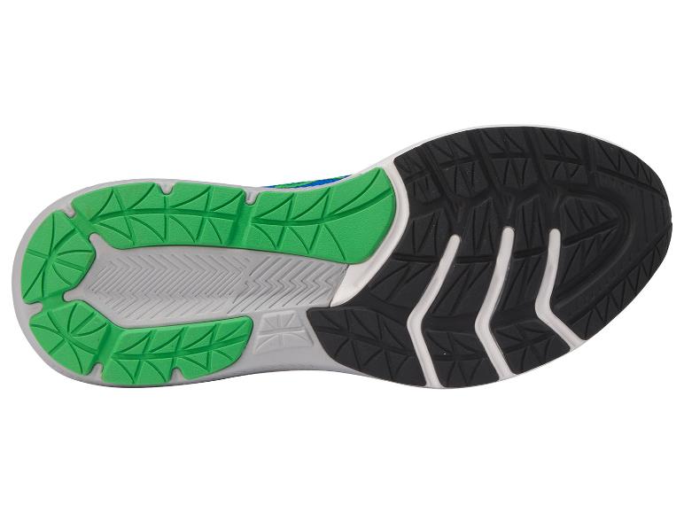 Semelle de chaussures de sport : vert et noir.