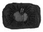 Sac de rangement en mesh noir avec cordon de serrage.