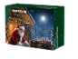 Calendrier de l'Avent d'outils avec le Père Noël emballant des cadeaux.