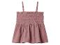 Haut rose pour enfant avec fines bretelles et smocks.