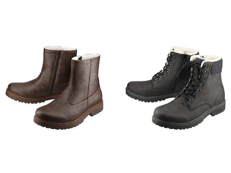 Deux paires de bottes d'hiver, une marron et une noire, avec doublure en fourrure.