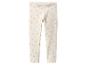 Legging blanc cassé pour enfant avec motif marguerites roses
