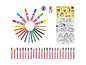 Crayons de couleur, feutres et craies Barbie avec des coloriages.