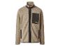 Veste polaire beige à fermeture éclair pour homme.