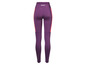 Leggings de sport violettes avec des détails roses.