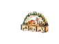 Arche de Noël décorative en bois avec éclairage LED chaleureux.