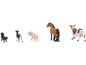 Animaux de ferme jouets: chien, chèvre, cochon, cheval et vache