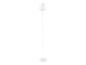 Lampadaire blanc design avec abat-jour conique.