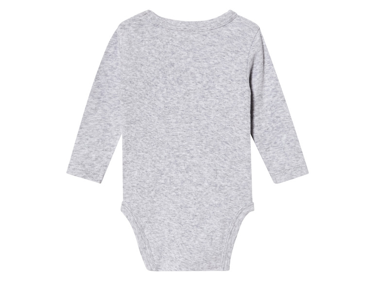 Un body bébé gris à manches longues.