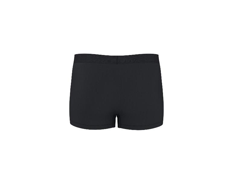 Caleçon boxer noir avec ceinture élastique, vue arrière.