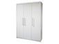Une armoire blanche à trois portes