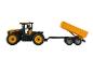 Tracteur Fastrac et remorque-benne jaunes, jouets.