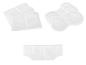 Protections et inserts jetables blancs pour produits d'incontinence ou d'hygiène.