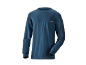 T-shirt bleu à manches longues pour homme avec poche poitrine